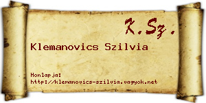 Klemanovics Szilvia névjegykártya