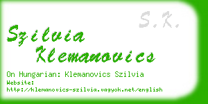 szilvia klemanovics business card